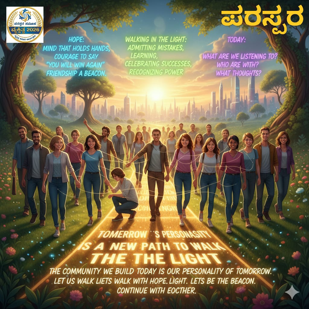 *ಪರಸ್ಪರ ಸಮೂಹದಲ್ಲಿ – ಭರವಸೆಯಿಂದ ವ್ಯಕ್ತಿತ್ವಕ್ಕೆ ಬೆಳಕಿನಲ್ಲಿ ನಡೆಯುವ ಹೊಸ ದಾರಿ”*